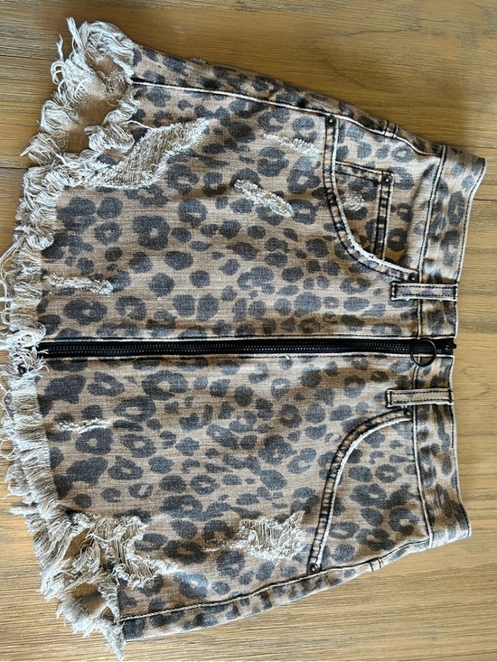 Carmar Leopard Print Mini Skirt with Front Zip - Brown and Black - Picture 16 of 16